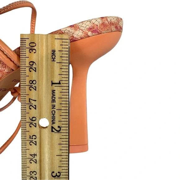 NEW Antonio Melani Barden Lace-Up Sandals Size 7 Orange Coral Leather - Picture 7 of 9